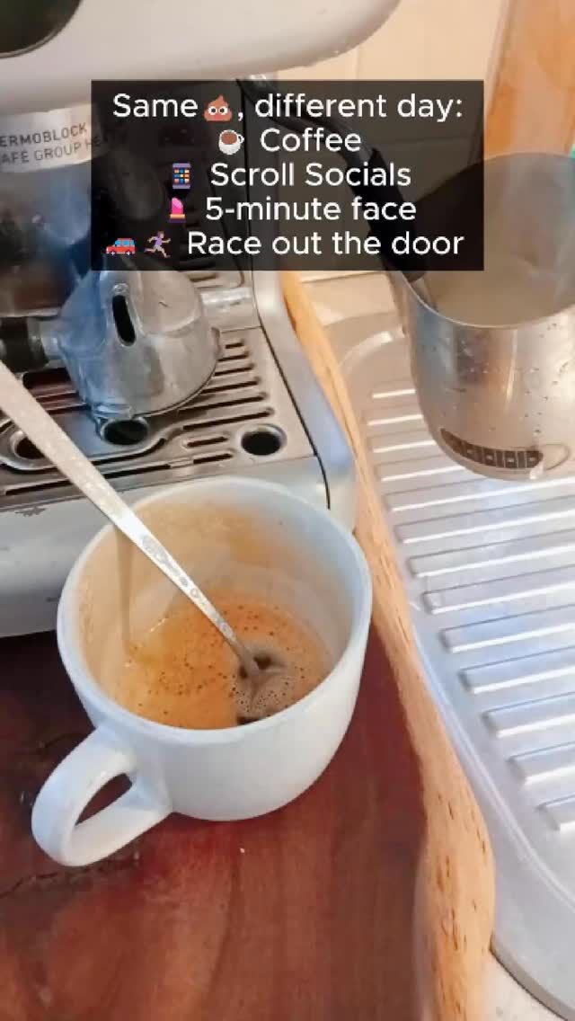 If your makeup routine takes longer than your coffee, bestie we need to talk 🖤💛 
#aveilaustralia #morningroutine #beauty #genx #makeup